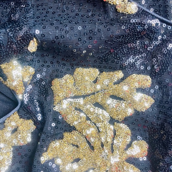 DRESS THE POPULATION- Tabitha metallic formal Sequin dress - Picture 5 of 6